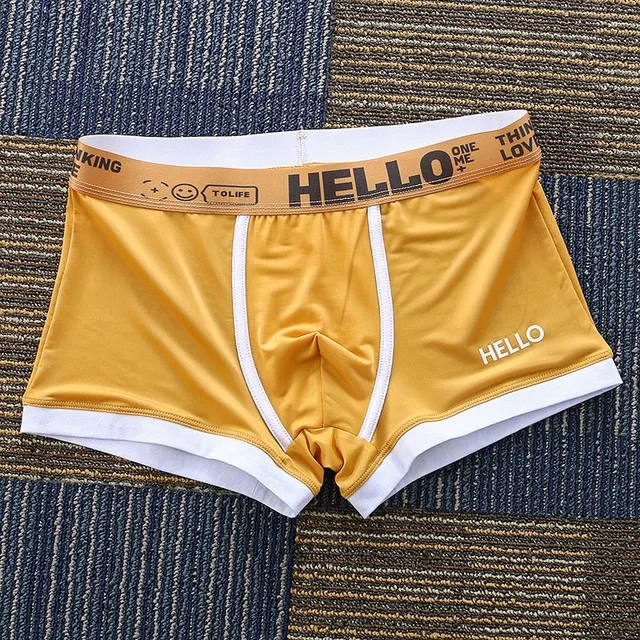 Men's comfortable modern stylish boxer shorts with Hello in interesting colours