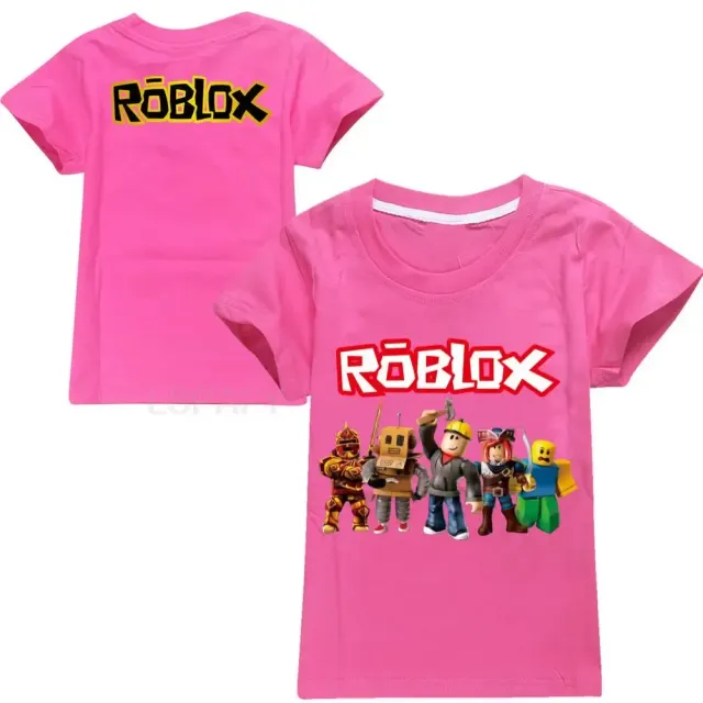 Stylové dětské jednobarevné tričko s krátkým rukávem a potiskem postav ze hry ROBLOX