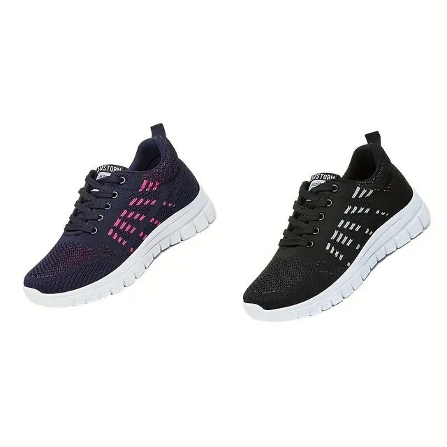 Women's colored sneakers on the platform, comfortable and breathable