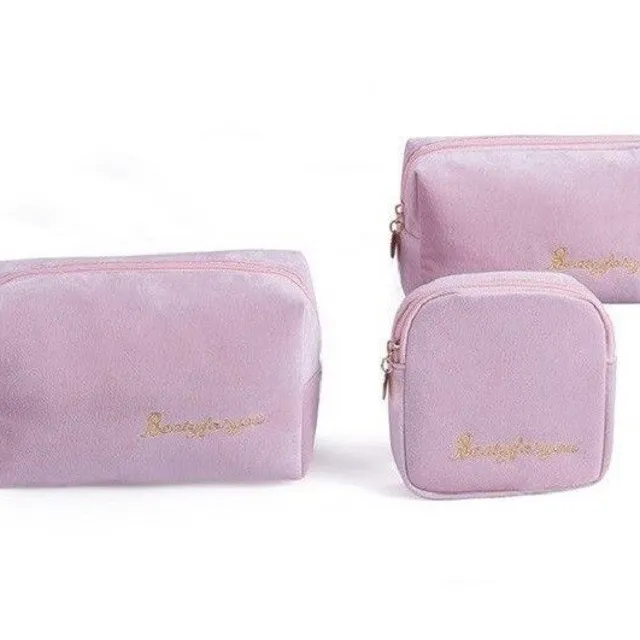 Set of women's cosmetic bags 3 pieces T591