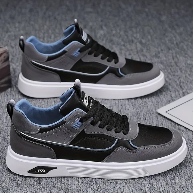 Men's breathable sneakers with good grip and lace for skateboarding