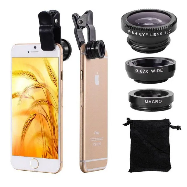 Set of lenses for mobile phones and tablets