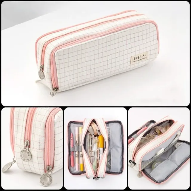 Practical spacious pencil case with several compartments - several color variants