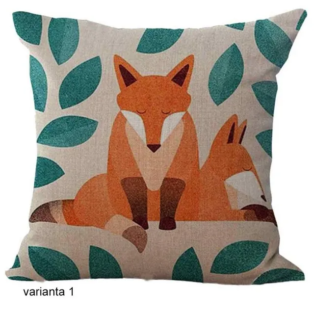 Design pillowcase with fox BU70