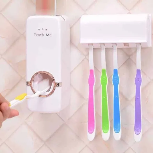 Set de baie | Suport pentru periuță de dinți, Dozator automat de pastă de dinți