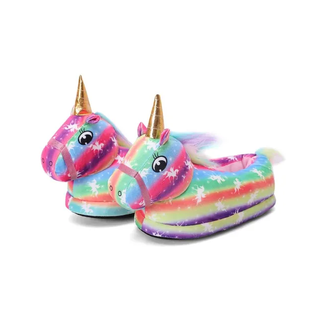 Papuci copii drăguți pentru salopetă / unicorn colorat