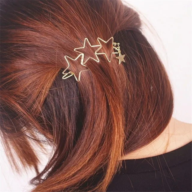 Golden hair clip with stars