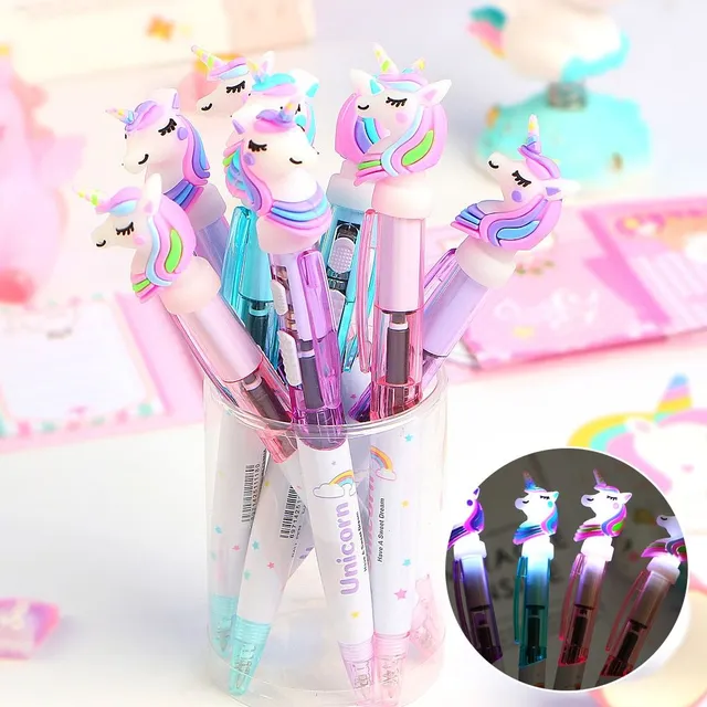 Svetielkujúce Unicorn guličkové pero