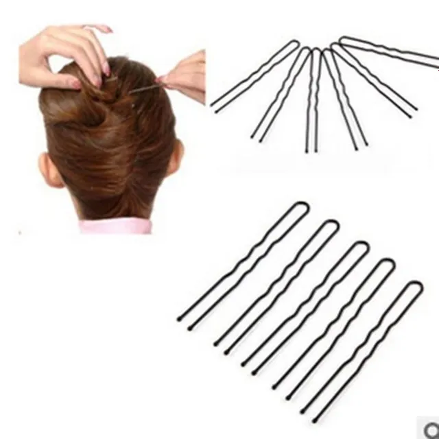Hair pins in black color - 30 pieces