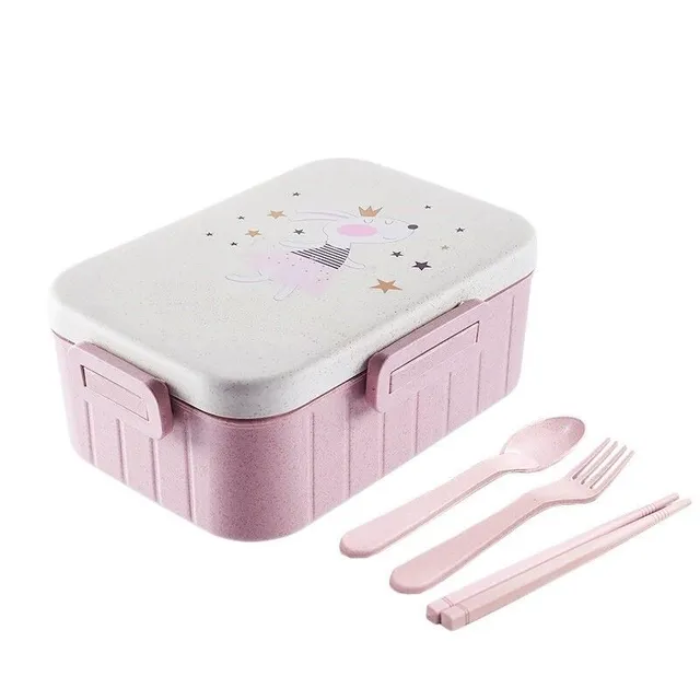 Bento food box with cutlery