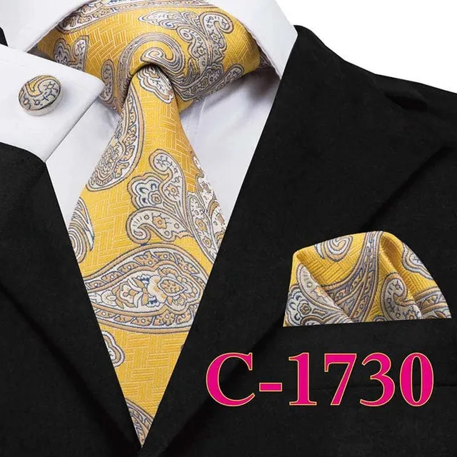 Men's luxury set with pattern | Tie, Handkerchief, Cufflinks