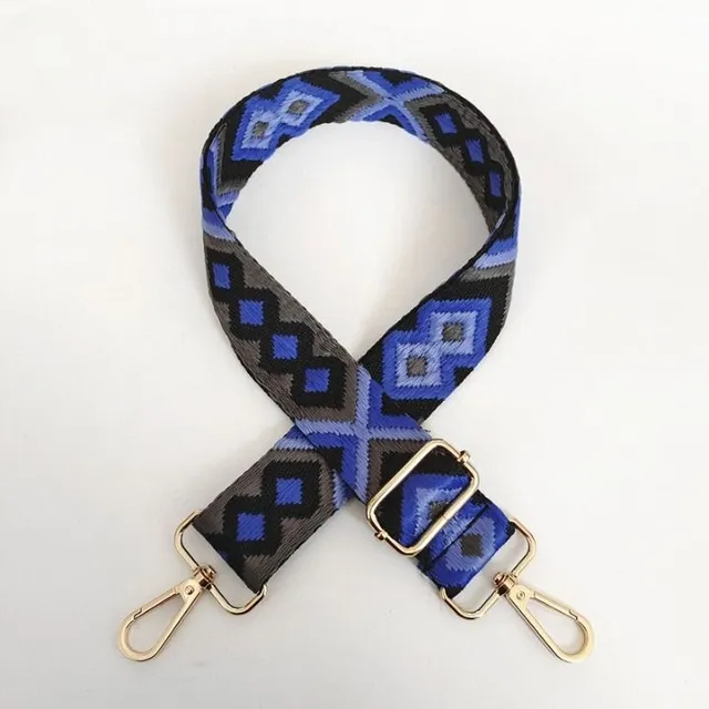 Luxury handbag strap with adjustable length with Aztec design - more variants Edwin