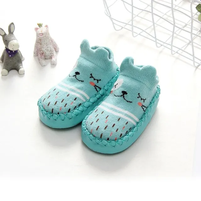 Chaussons en coton pour enfants avec semelle souple