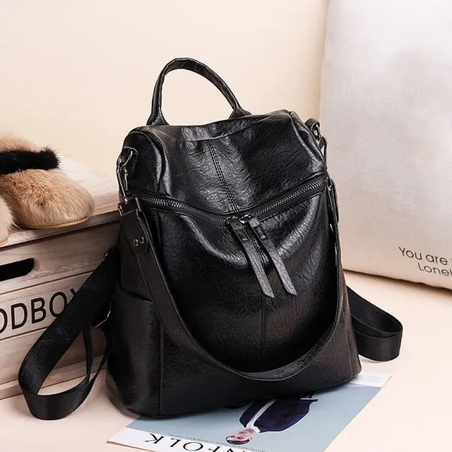 Women's soft PU leather backpack