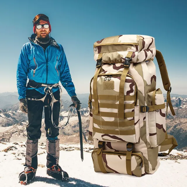 Sac à dos imperméable 80L pour entraînement en plein air, camping, chasse et trekking