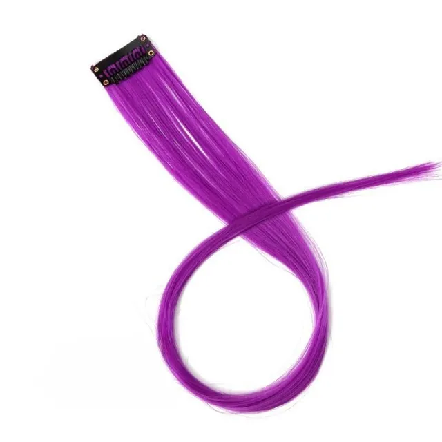 Strand of synthetic hair on clip - various colours