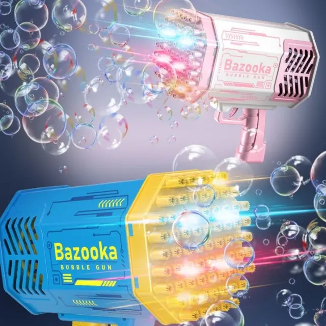Pistol cu bule de săpun luminoase pentru copii Bazooka