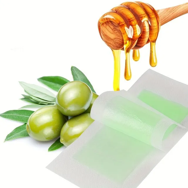 30 pcs of wax depilation strips with honey wax, suitable for hair removal on the face, eyebrows