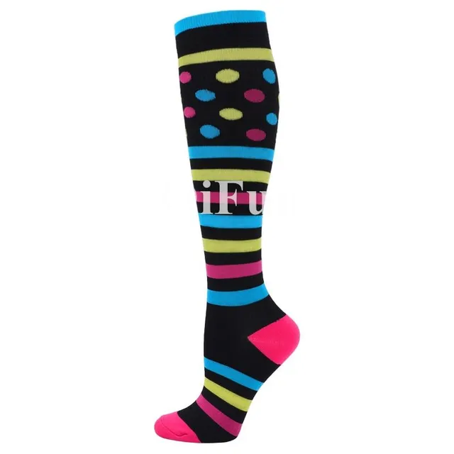 Compression high socks with various motifs