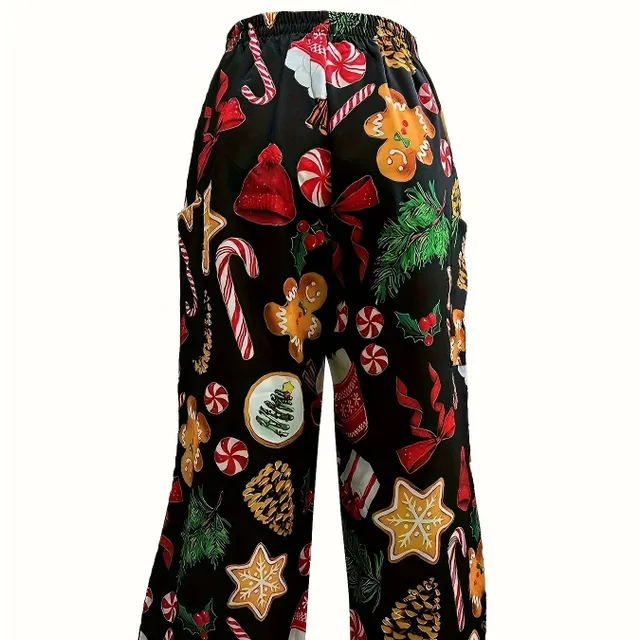 Flower wide casual loose pants for spring and summer