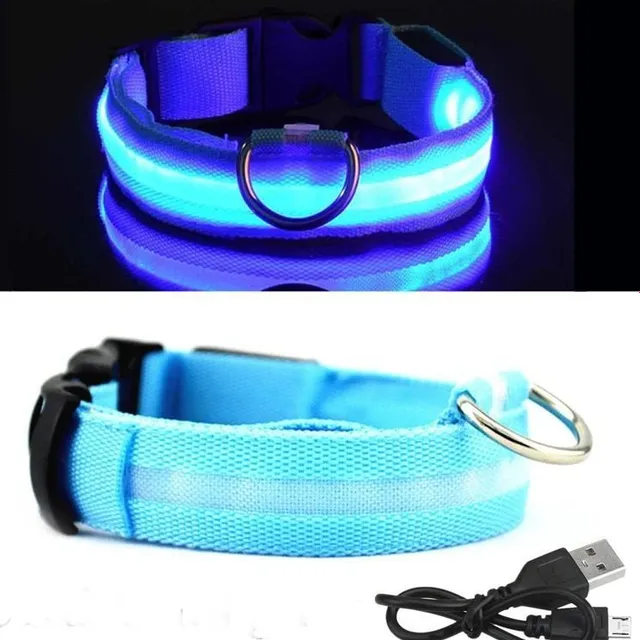 Rechargeable LED light up collar for pets