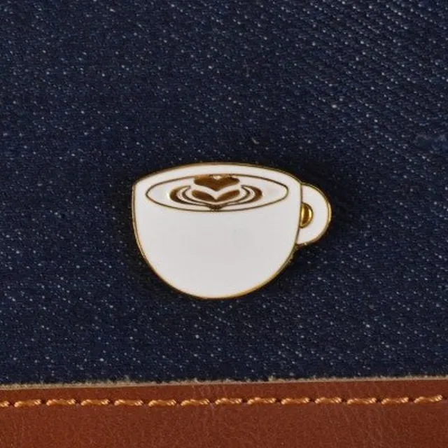 Decorative brooch with coffee motif 14