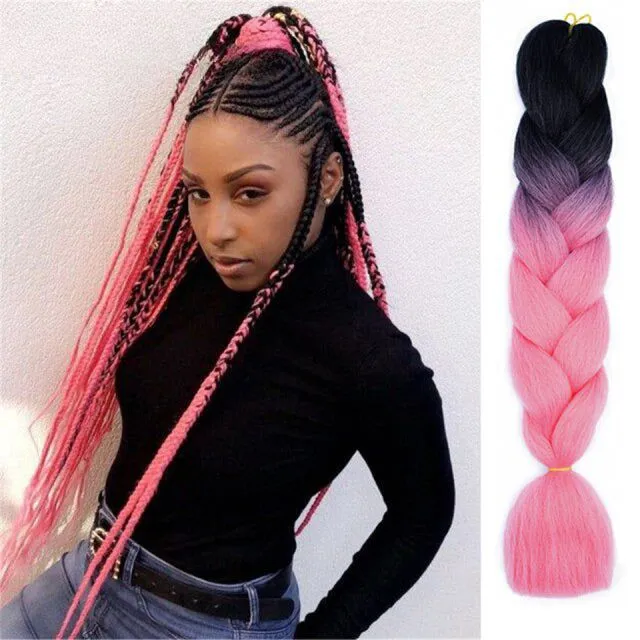 Ombre kanekalon hair on braids - more variants