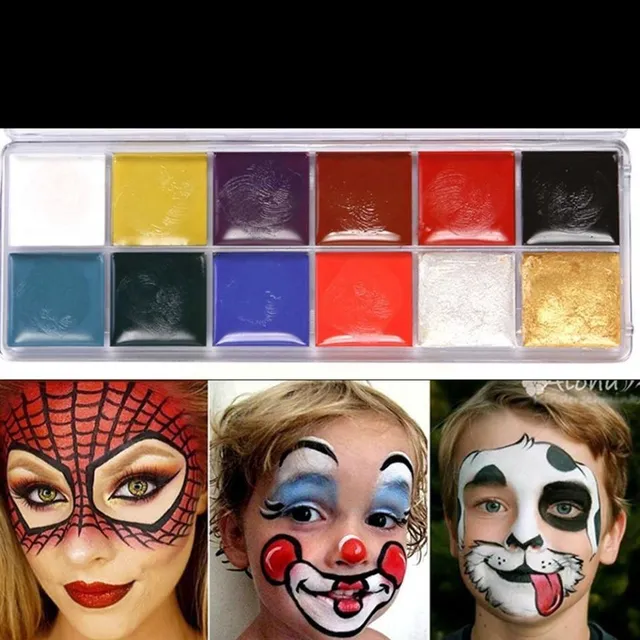 Creative face paints - different shades of colours