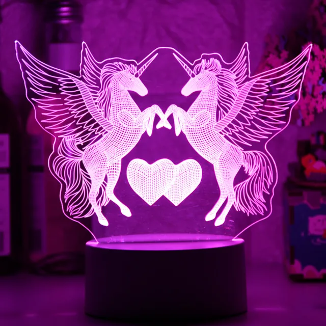 Lampă de noapte 3D pentru copii - unicorn