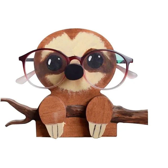 Drewniany stojak na okulary w kształcie zwierzęcia