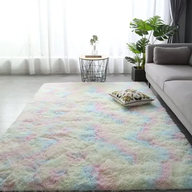 Beautiful original modern minimalist single-colored plush carpet into the house Miriam