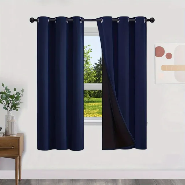 Blackout curtains with no pattern with thermal lining - Energy saving, privacy and style for living room, bedroom, kitchen and bathroom