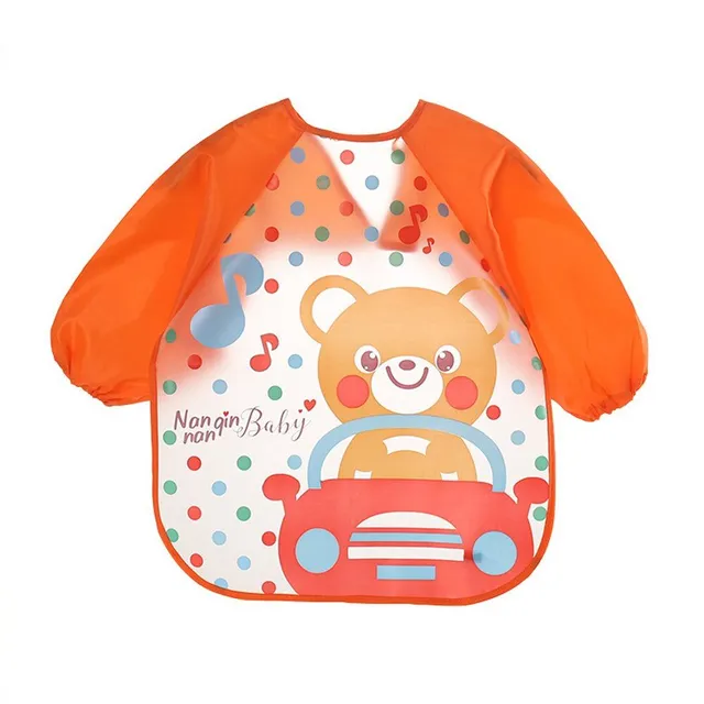 Baby bib with long sleeves