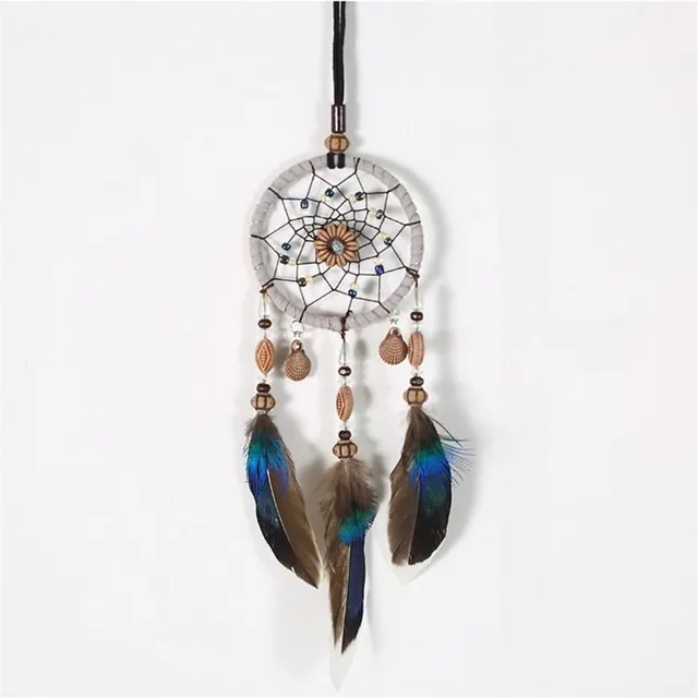 Beautiful dream catcher with beads and feathers