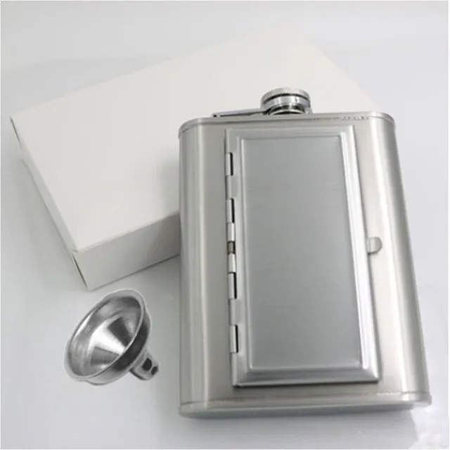 Smoking flask with cigarette case