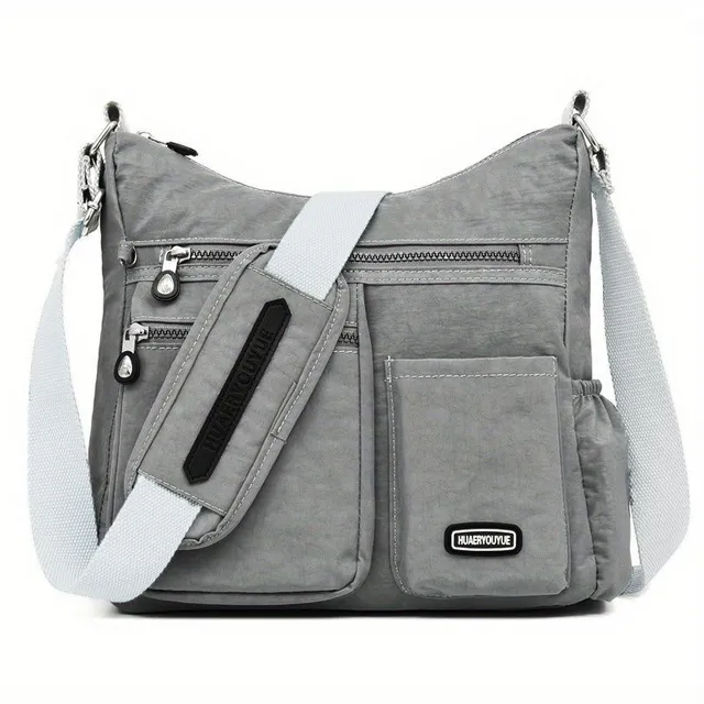 Women's bag Messenger made of durable nylon with multizip cross strap on the shoulder, ideal for work