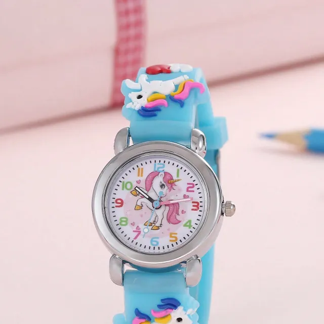 Baby cartoon watch with unicorn - cute 3D watch for boys, girls and children