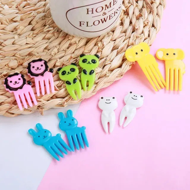 6/10pcs Cute Baby Forks with Cartoon Fruit