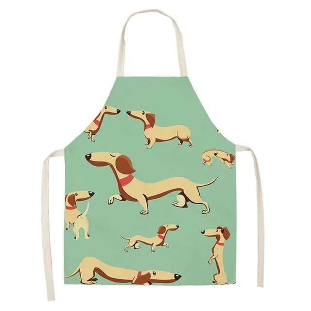 Kitchen apron with dog pattern