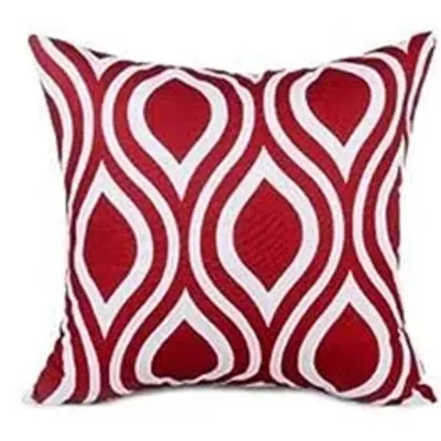 Autumn linen square pillowcase in wine red color for sofa decoration