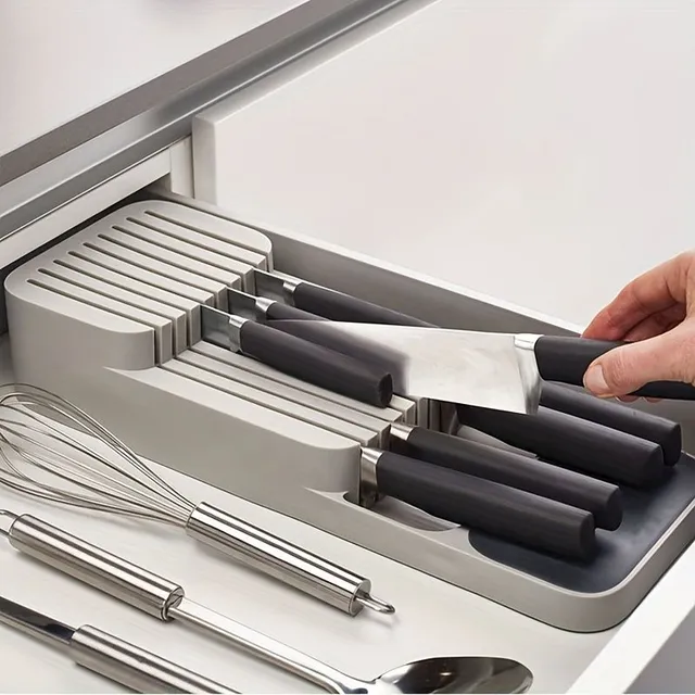 Organizator pentru sertar cu 9 sloturi pentru cuțite - pentru depozitare sigură și ordonată în bucătărie
