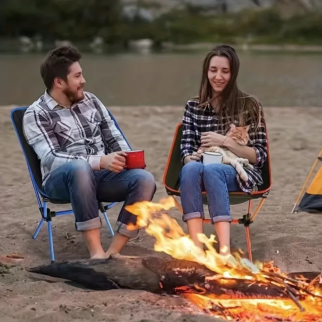 Scaun lună pliabil portabil detașabil - Ideal pentru camping, plajă, pescuit