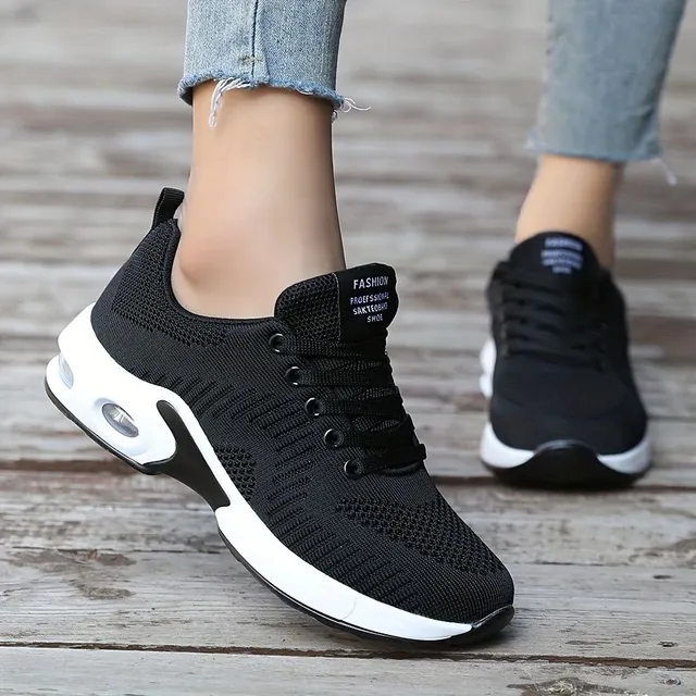 Sneakers da running da donna con mesh traspirante, ammortizzazione, allacciatura e suola antiscivolo - adatte per lo sport e il lavoro