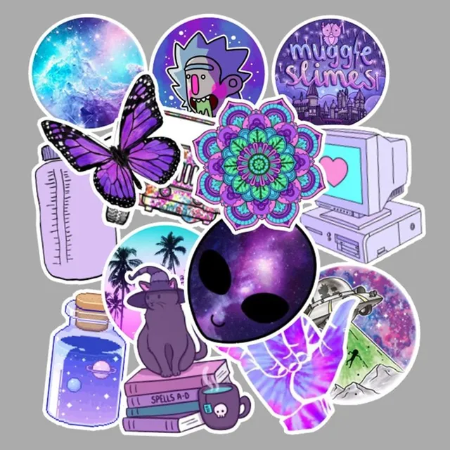 Purple stickers 50 pcs E109