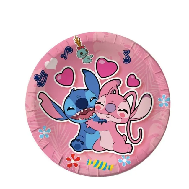 Birthday party set with Angel and Stitch theme