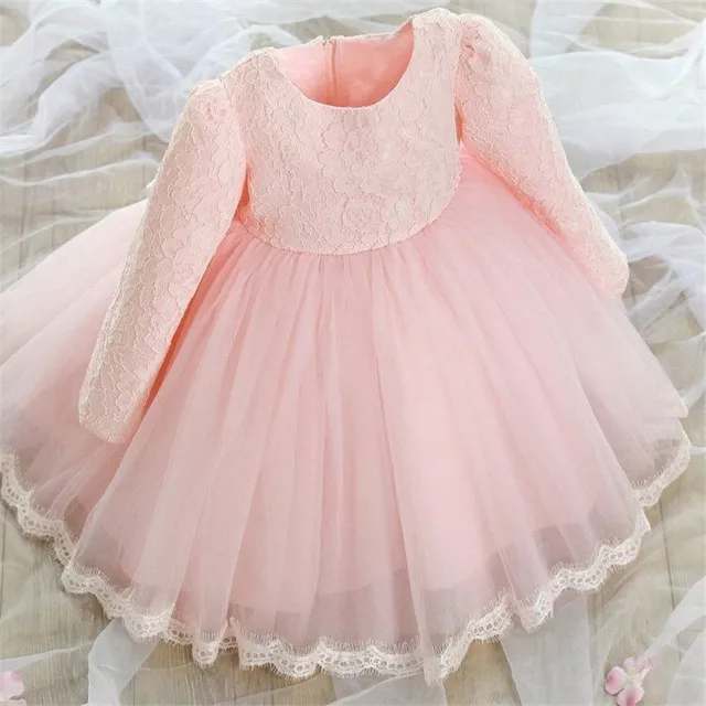 Girls beautiful formal dress decorated with a bow