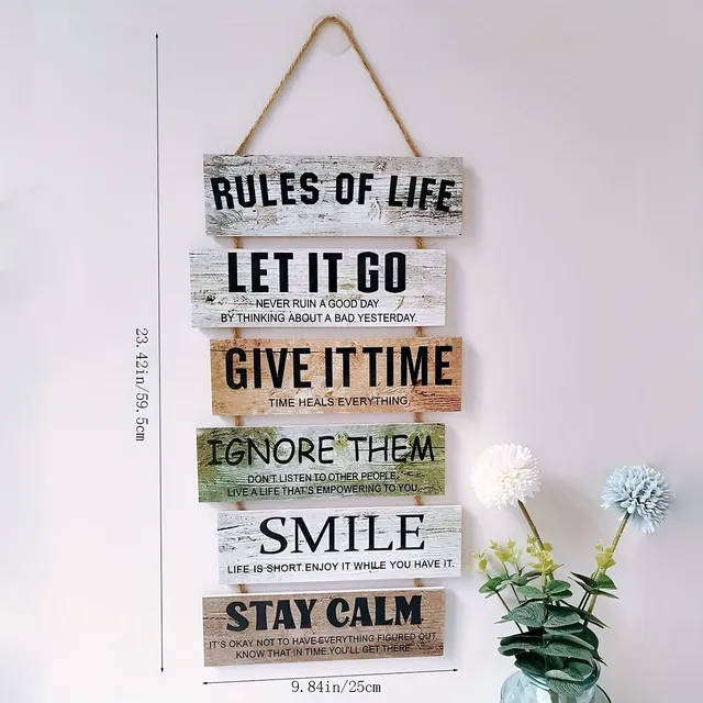 Étiquettes en bois avec slogans motivants pour la décoration