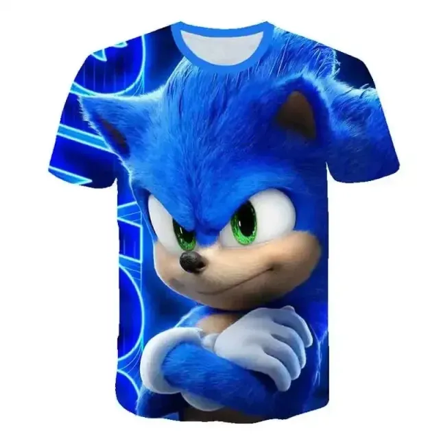 Hanorac unisex pentru copii cu glugă și imprimeu 3D cu Sonic