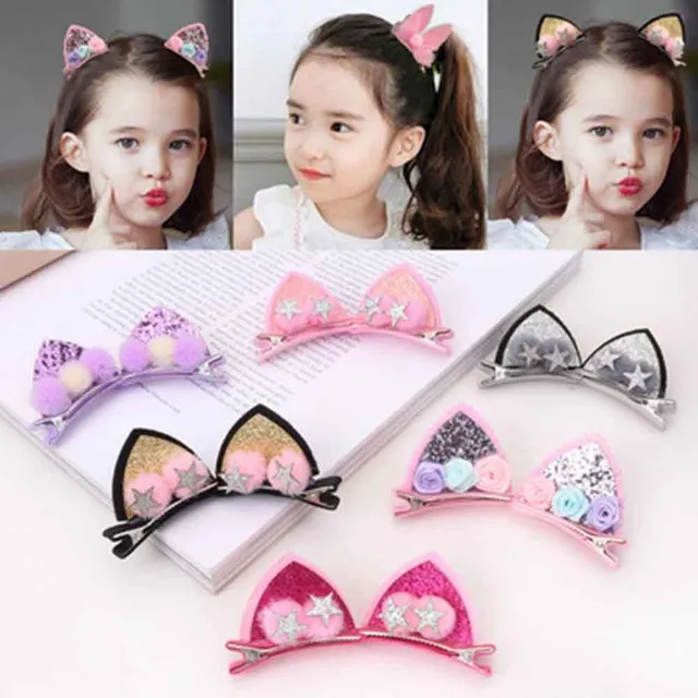 Barrettes mignonnes avec oreilles pour filles