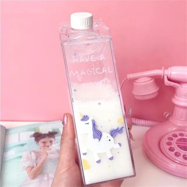 Plastic milk bottle with printing